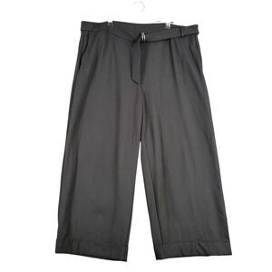J JILL Black Ponte Full Leg Belted Wide Leg Stretch Pants Minimalist SIZE 2X
